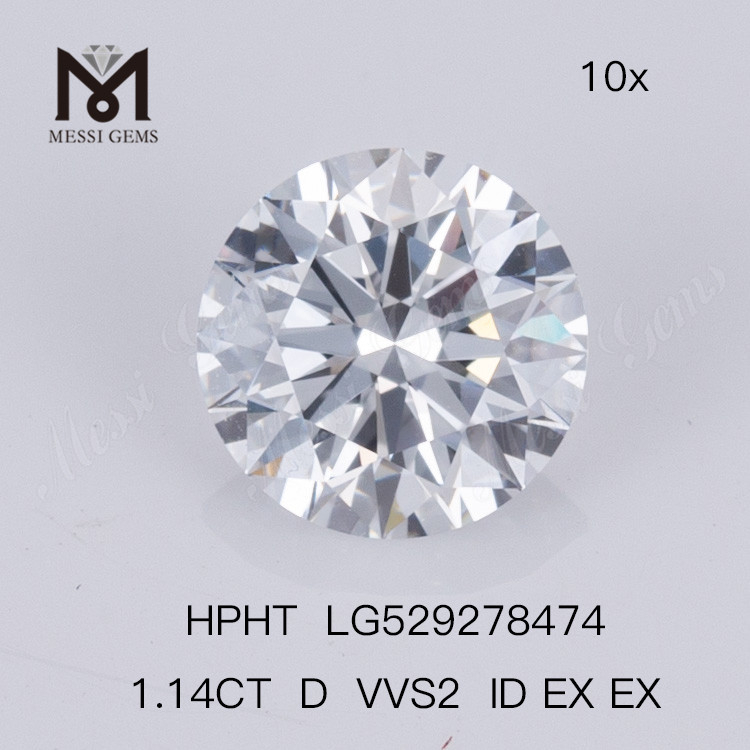 1.14ct D VVS2 ID EX Round optima qualitas homo fecit adamantes