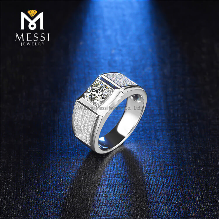 925 Sterling Silver Jewelry Man Ring in Silver Best Quality Moissanite Rings for Man
