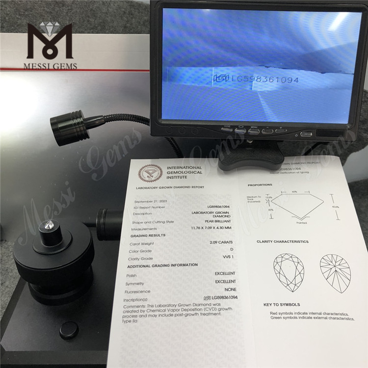 2.09CT D VVS1 EX EX PS CVD Solve Diamond LG598361094 