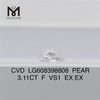 3.11CT F VS1 PEAR Cvd Solve Diamond Sustinens Elegantiae Designers丨Messigems CVD LG608398808