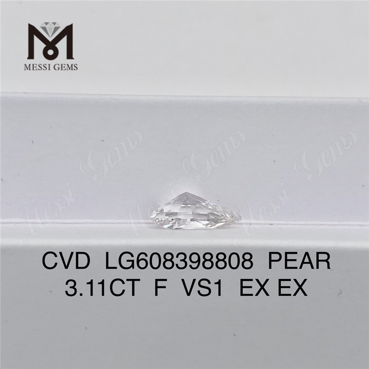 3.11CT F VS1 PEAR Cvd Solve Diamond Sustinens Elegantiae Designers丨Messigems CVD LG608398808