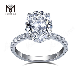 Luxuria 4 carat lab crevit adamas ovalis sectis proelio annulis