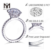 3.11ct Annulus ovalis Engagement 18k aurum 2g lab crevit annulus adamantinus