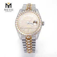 Custom Luxury 925 Silver Iced Out VVS Mens Moissanite Watch