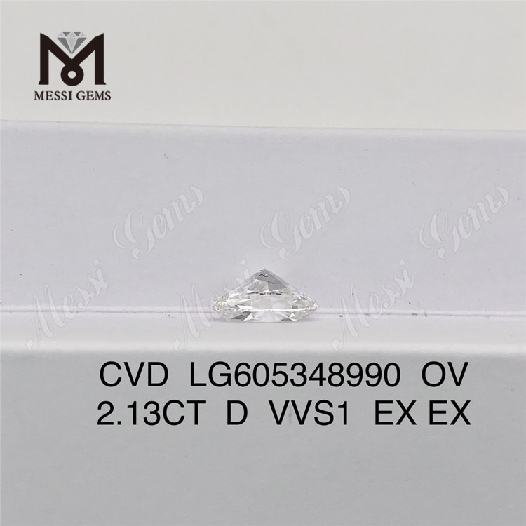 2.13CT D VVS1 IGI Certified Diamond OVAL CVD Green Edge丨Messigems LG605348990