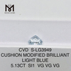 5.13CT SI1 CUSHION LUX CAERULEUS certified lab adamantibus IGI Certified Sparkle丨Messigems CVD S-LG3949