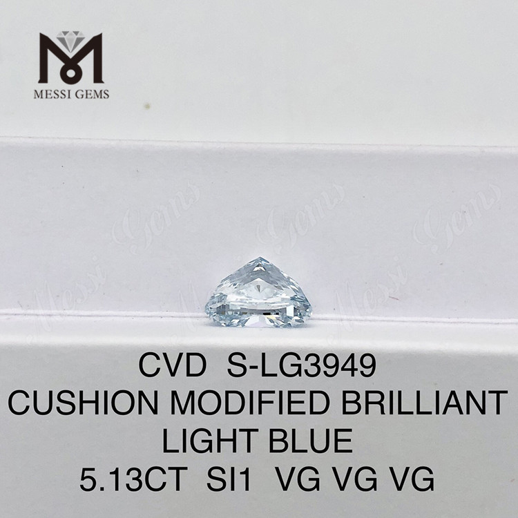 5.13CT SI1 CUSHION LUX CAERULEUS certified lab adamantibus IGI Certified Sparkle丨Messigems CVD S-LG3949