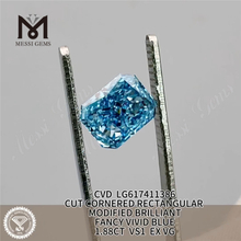 1.88CT VS1 EX VG CVD RECTANGULAR OPINIO VIVID CAERULEA ADAMANTIA LG617411386丨Messigems