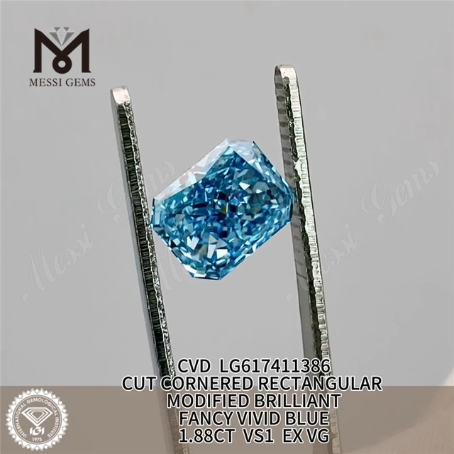 1.88CT VS1 EX VG CVD RECTANGULAR OPINIO VIVID CAERULEA ADAMANTIA LG617411386丨Messigems
