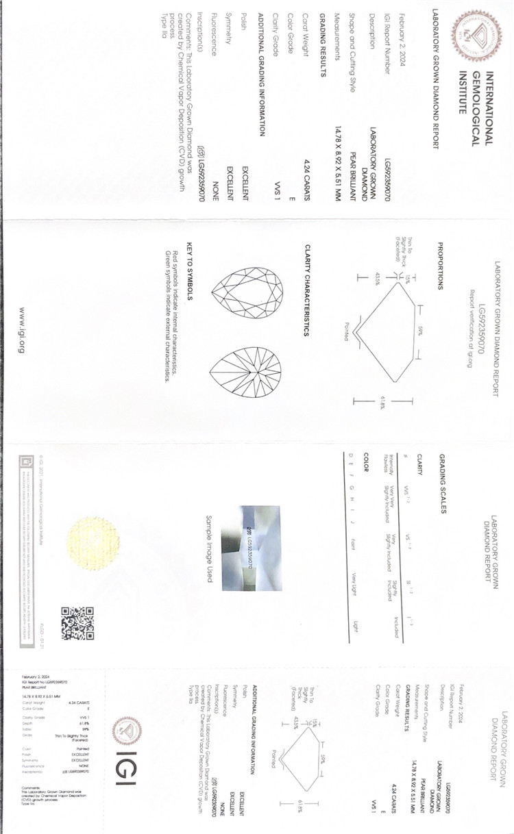 4ct pirum lab adamantem creatum