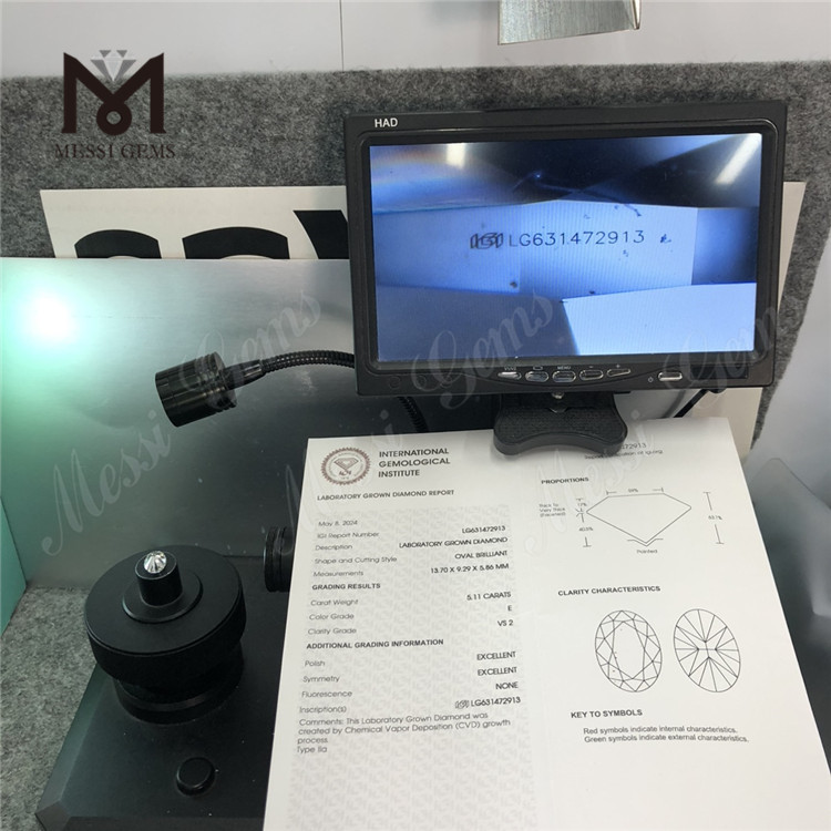 5.11CT E OV VS2 CVD lab adamantibus fabricatis LG631472913丨Messigems