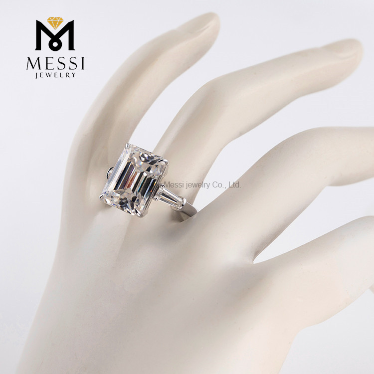 14k 18k aurum aurum tres lapides 4ct magna lab adamas smaragdus sectus 3 Diamond Ring
