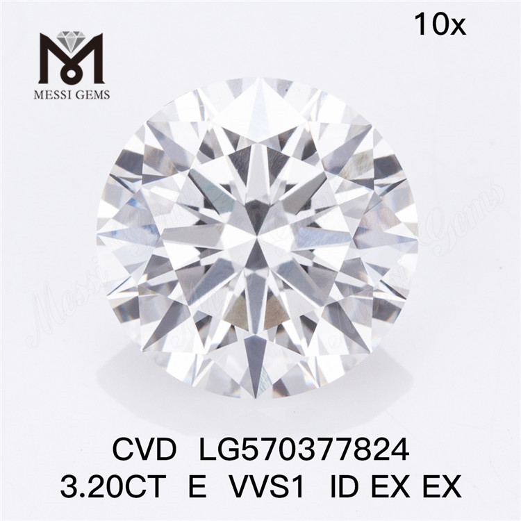 3.20CT E VVS1 ID EX 3 Carat Synthetica Diamond