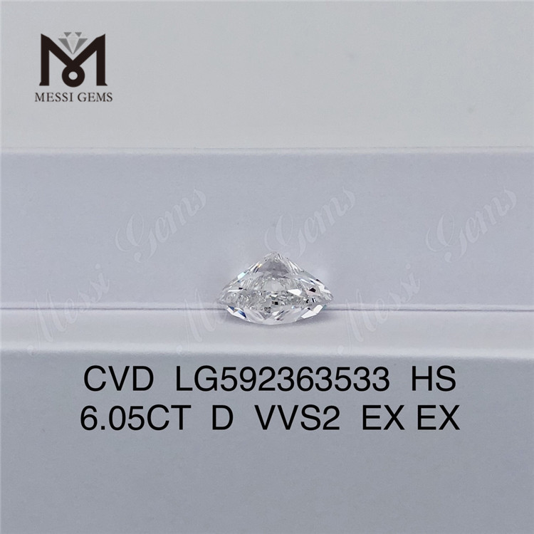 6.05CT D VVS2 EX EX CVD Diamond HS Socium tuum pro mole Resale CVD LG592363533丨Messigems