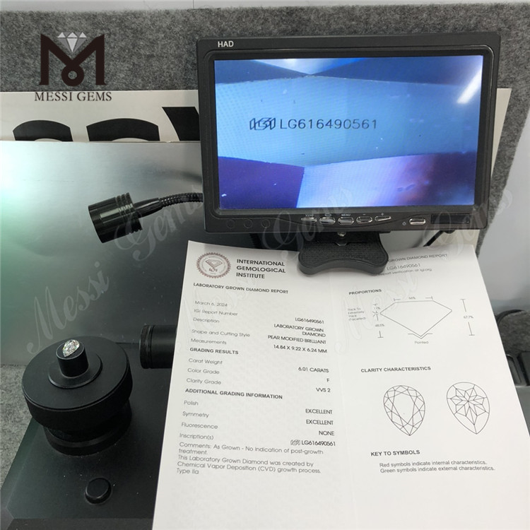 6.01CT PARI officinarum adamantibus crevit F VVS2 CVD LG616490561丨Messigems 
