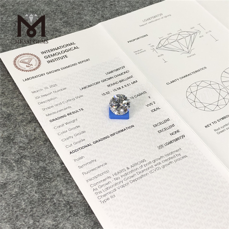 14.15CT Rotundus Lab Diamond P VVS2 id CVD LG687589729 