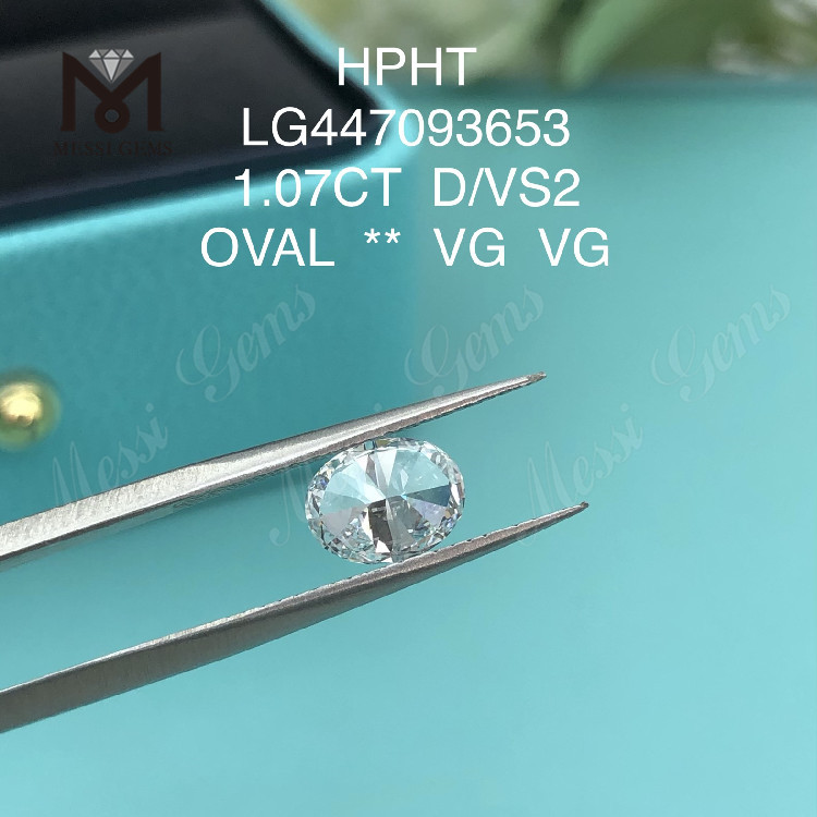 1.07 carat D VS2 Clarity Grade OVAL lab adamantes HPHT