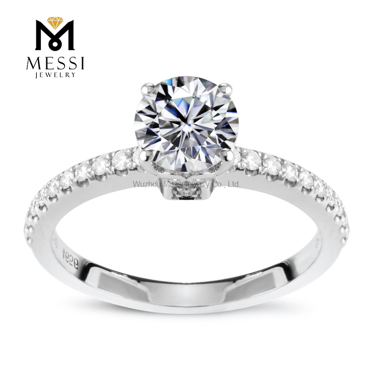 1 carat 18k annulus aureus moissanite pro mulieribus nuptialibus annulis