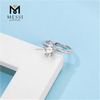 Donum natale moissanitae solitaire feminae anuli aurei 14k auri patella 925 anuli argentei