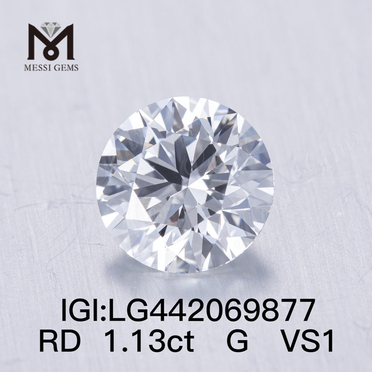 1,13 Carat G VS1 per Brilliant Specimen 2ex Artificially crevit Diamonds