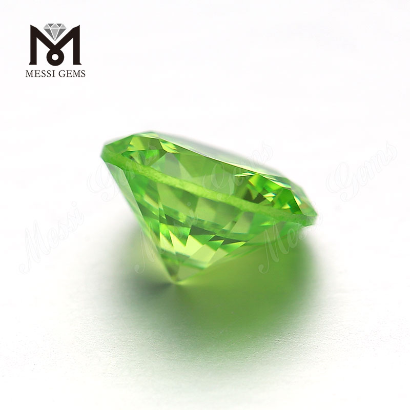 Synthetica cz officina lapidea 8.0mm rotundi pomi viridis coloris cubci zirconia