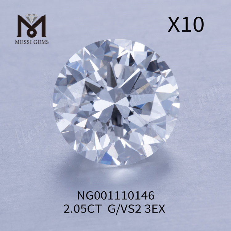 2.05ct G Round VS2 EX Cut Grade optimus lab crevit adamantibus