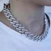 12mm 16mm latitudo 16inch ad 24inch longitudo 925 argenteus moissanitus ligamen torques cubanus calidus