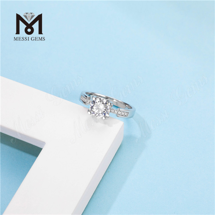 Wuzhou Factory Price Rings Manufacturer 925 Sterling Argentum Ring 1ct Moissanite Diamond Orbis