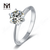 Messi Gemmae 1ct moissanitae solitaire 925 anulum sterlingorum pro nuptiis sponsalibus