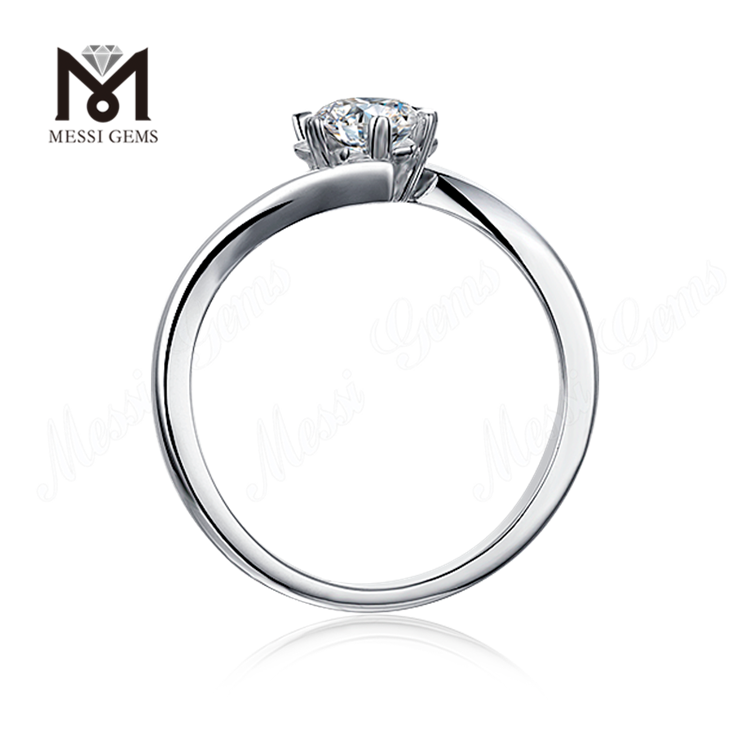 Messi Gemmae 1 carat moissanite iaspis 925 annuli argentei