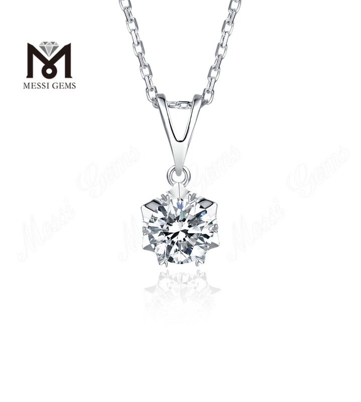 Messi Gemmae 1 Carat Moissanite Diamond 925 Argenti Pendant pro Women