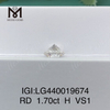 1.70 carat H VS1 EXEMPLUM Round lab adamans pretium per carat