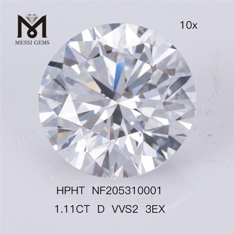 Fast Ship 1.11 Carat RD Cut VVS2 HPHT 3EX Solve Synthetic Lab Grown Diamond