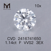 1.14ct F lab diamond VVS 3EX cvd iaspis in sale