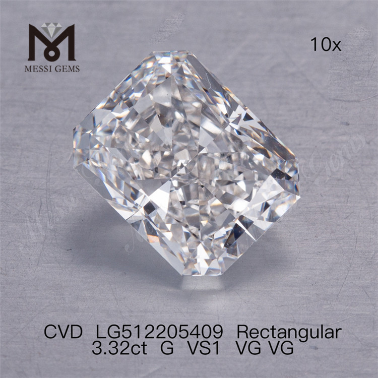 3.32CT G VS cvd Lab Grown Diamond Rectangularis IGI Certificate lab diamond
