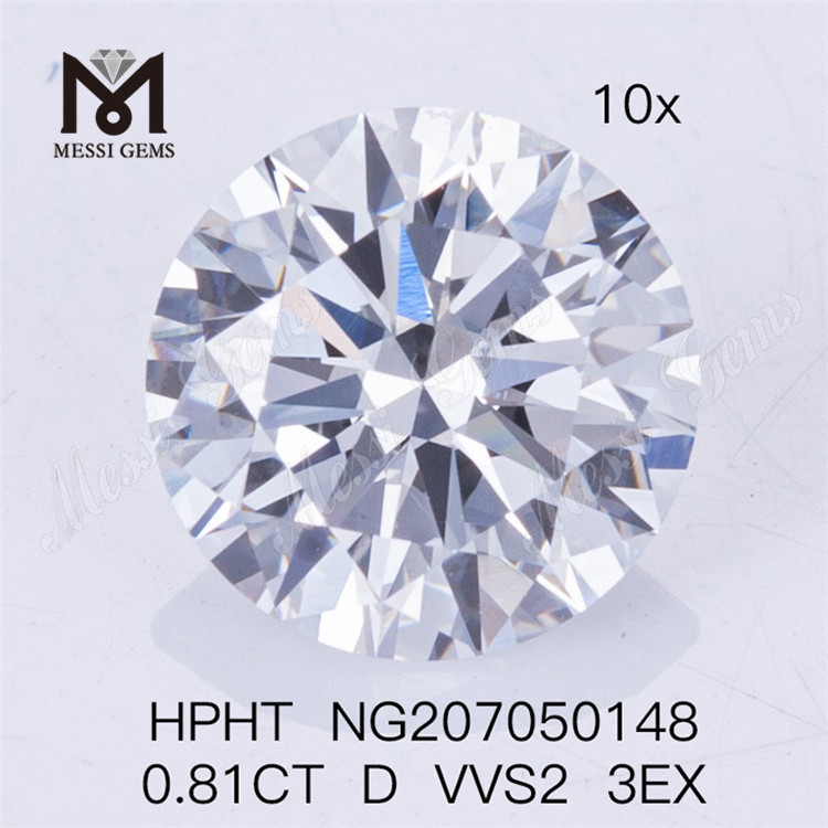 HPHT 0.81CT D VVS2 3EX RD Lab crevit Diamonds