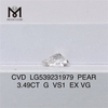 3.49CT Lab iaspis pretium Pirum figura G VS Lab Diamond Pectus Lupum