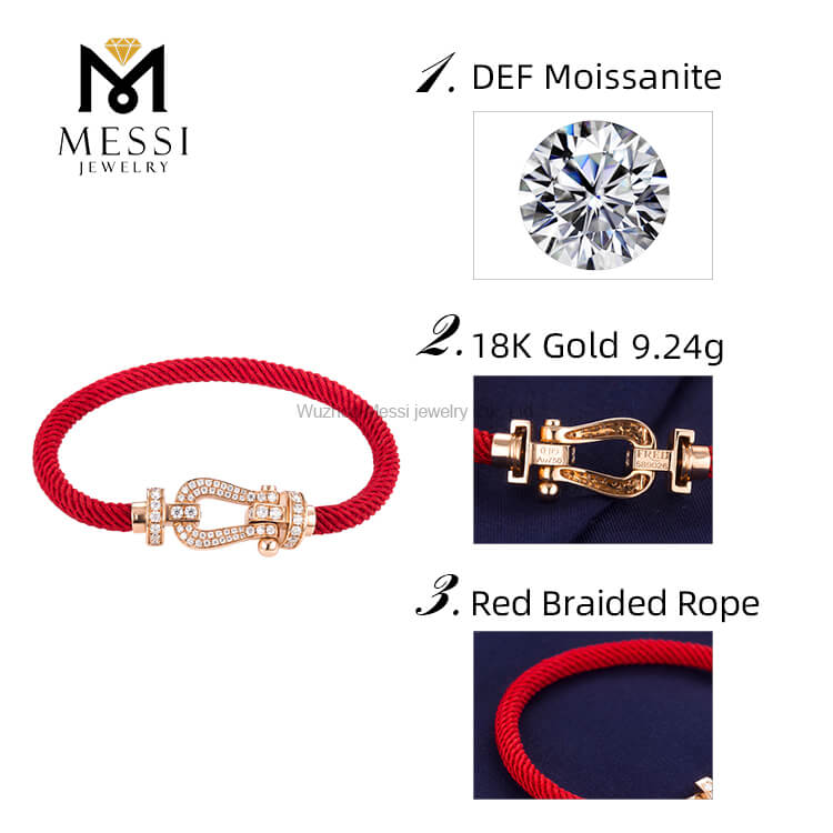 Moissanite Armilla rosa aurea Women Jewelry Gift Chain Party Unisex Oem Fashionable Bracelet