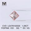 1.29CT FIOPINK VS1 Lupum lab crystallini creatum CVD LG478102535