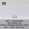 1.17ct Rectangularis Synthetic Diamonds Pink Color HPHT Orange Pink solve Lab Diamonds LG534250292