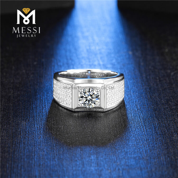 925 Sterling Silver Jewelry Man Ring in Silver Best Quality Moissanite Rings for Man