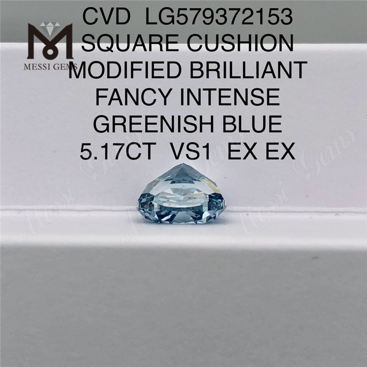 5.17CT VS1 EX EX QUADRATUM CUBICULUM MODIFICATUS FACETIAE GRAVIDUS RED CVD solve Blue Diamond LG579372153 