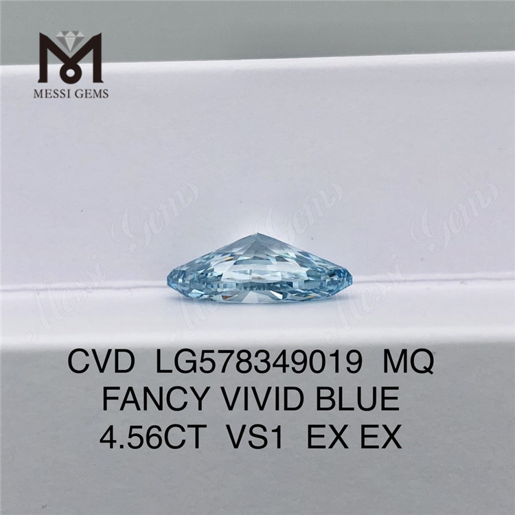 4.56CT VS1 EX EX CVD MQ VIVID Blue Lab Diamond LG578349019