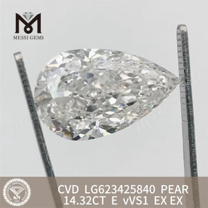 14.32CT PEAR E VVS1 CVD 14ct lab diamond onsale丨Messigems LG623425840 