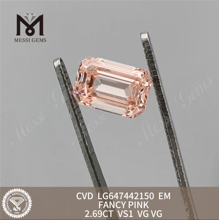2.69CT EM Pink Fabricati Diamond VS1 CVD LG647442150 