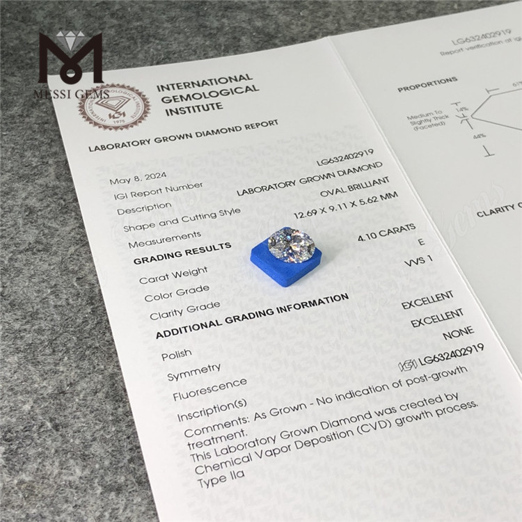 EX 4.10ct E VVS1 EX EX CVD solve crevit Diamond LG632402919