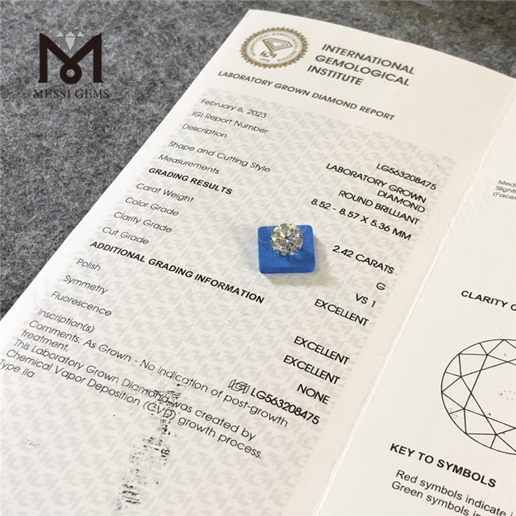 2.42CT G VS1 3EX IGI Lab Diamond CVD for Sale LG563208475丨Messigems