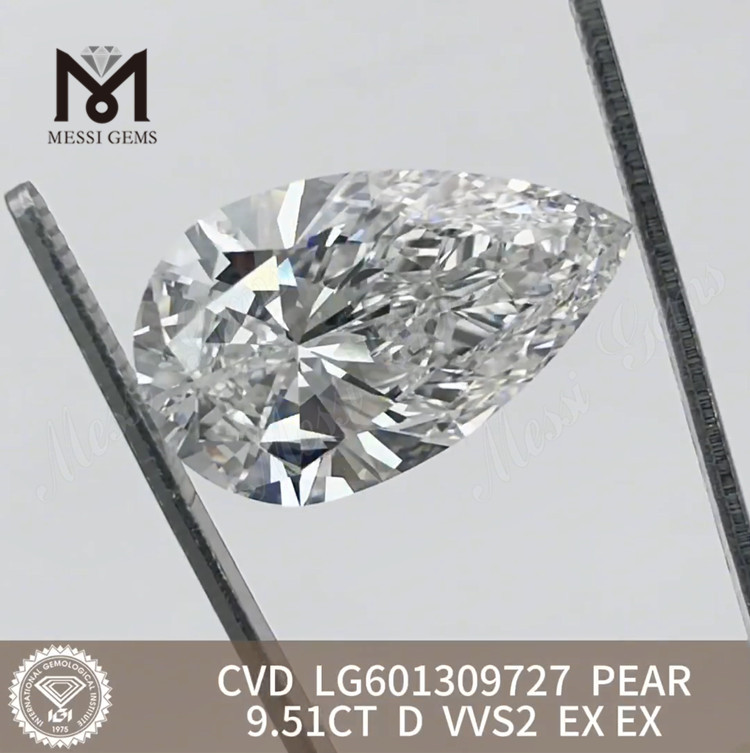 9.51ct D VVS2 Pirum CVD CVD solveris crevit Diamond LG601309727 