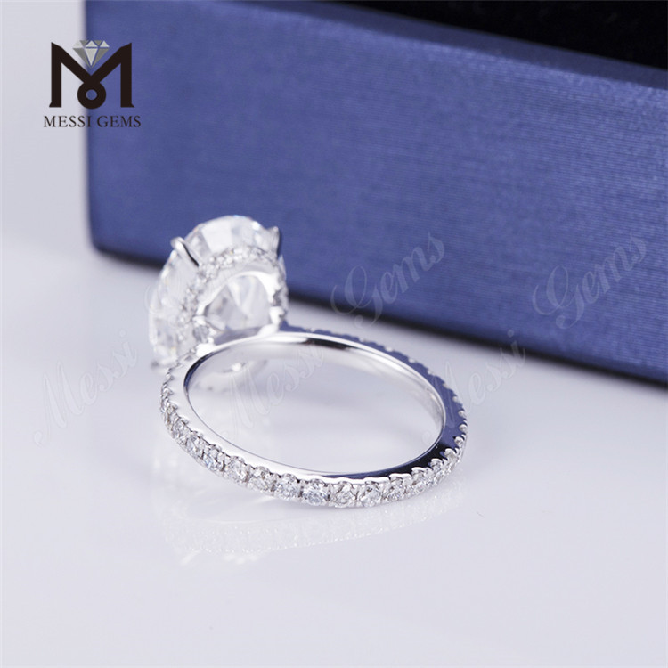 3.11ct Annulus ovalis Engagement 18k aurum 2g lab crevit annulus adamantinus
