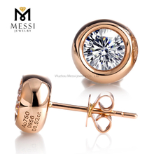1CT aurum adamas inaures pro feminis Doni Aurum Party Stone Women Venereum Fashione Orbis Stub Jewelry